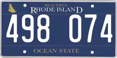 RI license plate 498074
