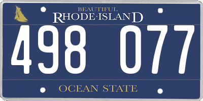 RI license plate 498077