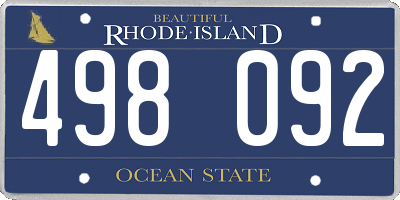 RI license plate 498092