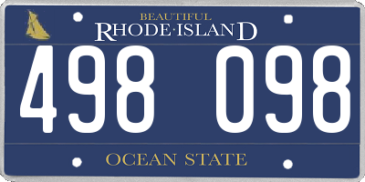 RI license plate 498098