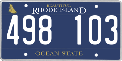 RI license plate 498103