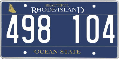 RI license plate 498104
