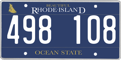 RI license plate 498108