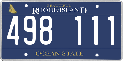 RI license plate 498111