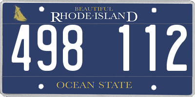RI license plate 498112