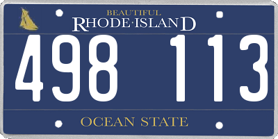 RI license plate 498113