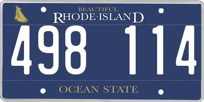 RI license plate 498114