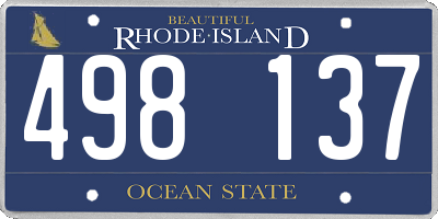 RI license plate 498137
