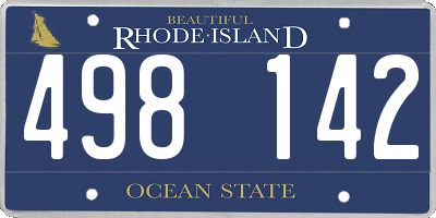 RI license plate 498142