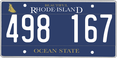 RI license plate 498167