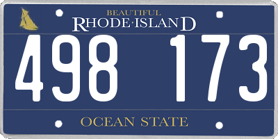 RI license plate 498173