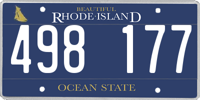 RI license plate 498177