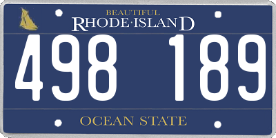 RI license plate 498189