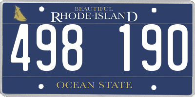 RI license plate 498190