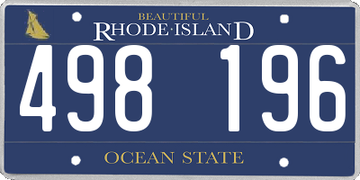 RI license plate 498196