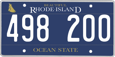 RI license plate 498200