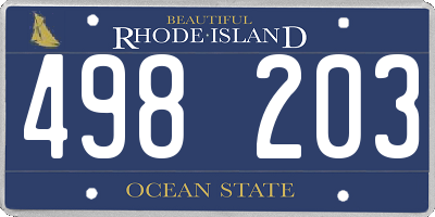 RI license plate 498203