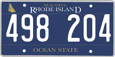 RI license plate 498204