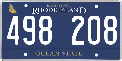 RI license plate 498208
