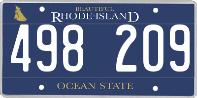 RI license plate 498209