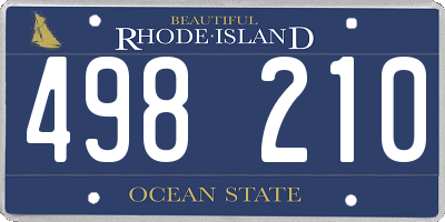 RI license plate 498210