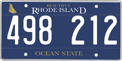 RI license plate 498212