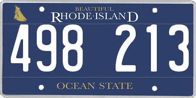 RI license plate 498213