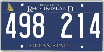 RI license plate 498214