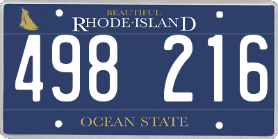 RI license plate 498216