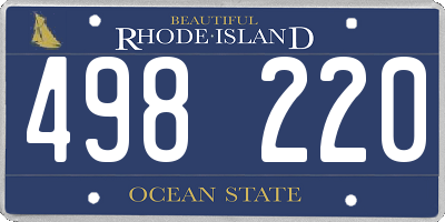 RI license plate 498220