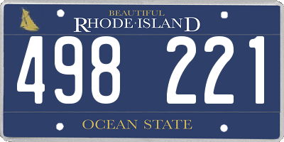 RI license plate 498221