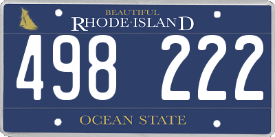 RI license plate 498222