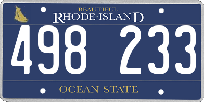 RI license plate 498233