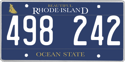 RI license plate 498242