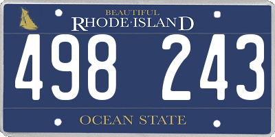 RI license plate 498243