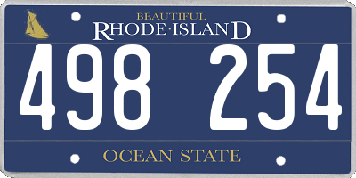 RI license plate 498254