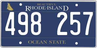 RI license plate 498257