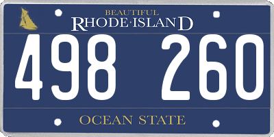 RI license plate 498260