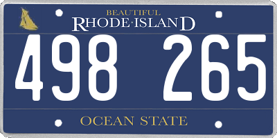 RI license plate 498265