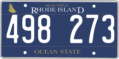 RI license plate 498273