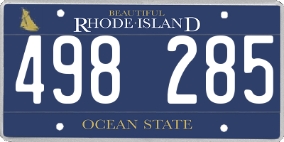 RI license plate 498285