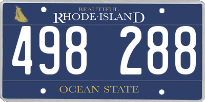 RI license plate 498288