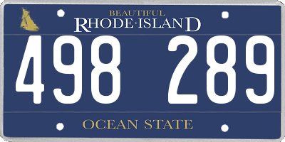 RI license plate 498289