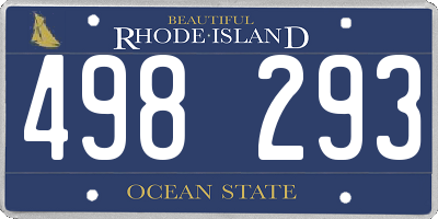 RI license plate 498293