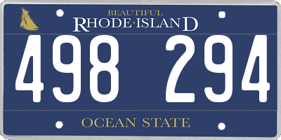 RI license plate 498294
