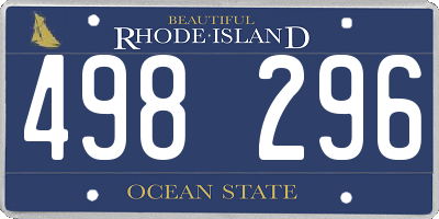 RI license plate 498296