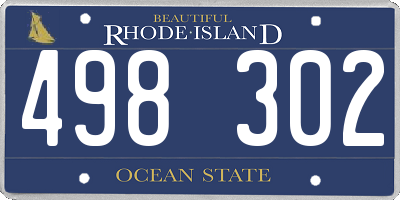 RI license plate 498302