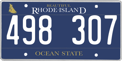 RI license plate 498307