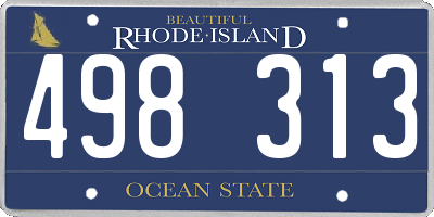 RI license plate 498313