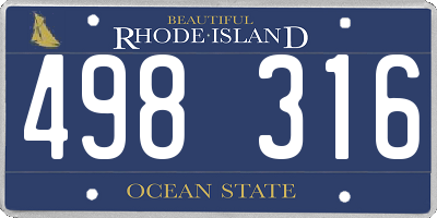 RI license plate 498316